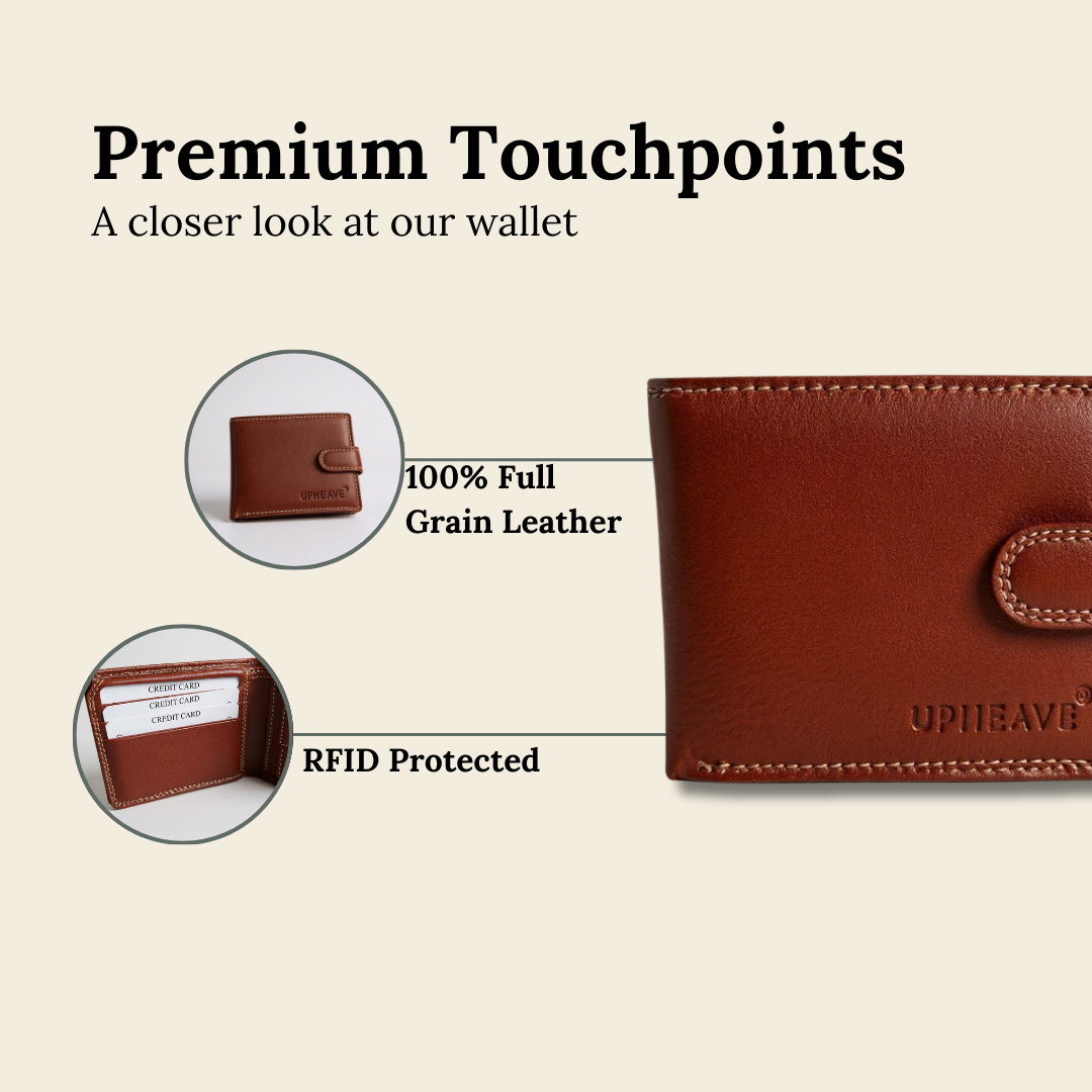 UpHeave Men’s Genuine Full-Grain Leather Wallet - Gift for Men