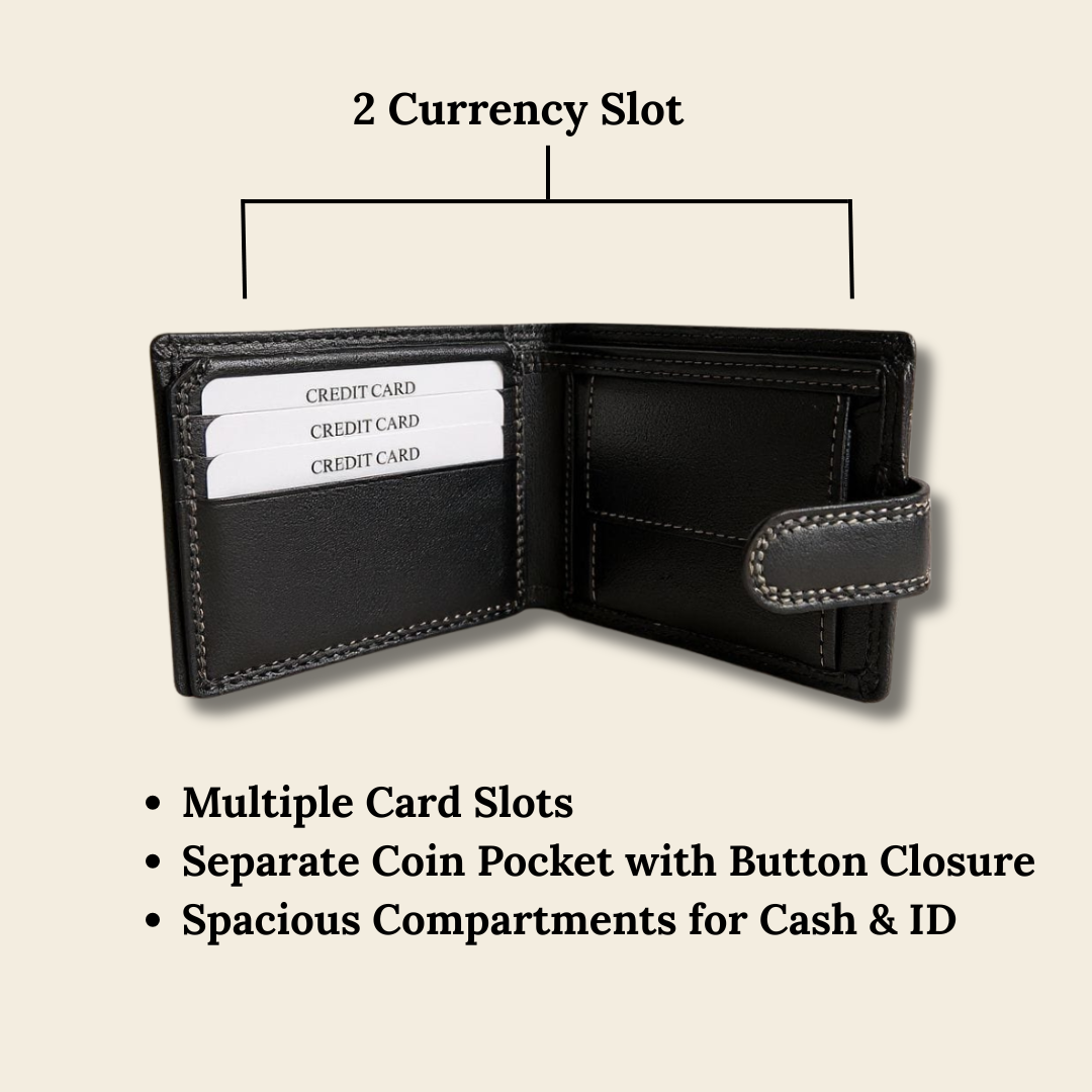 UpHeave Men’s Genuine Full-Grain Leather Wallet - Gift for Men