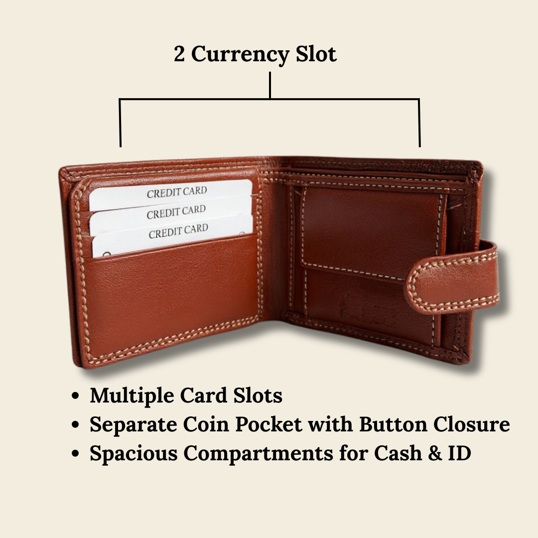 UpHeave Men’s Genuine Full-Grain Leather Wallet - Gift for Men