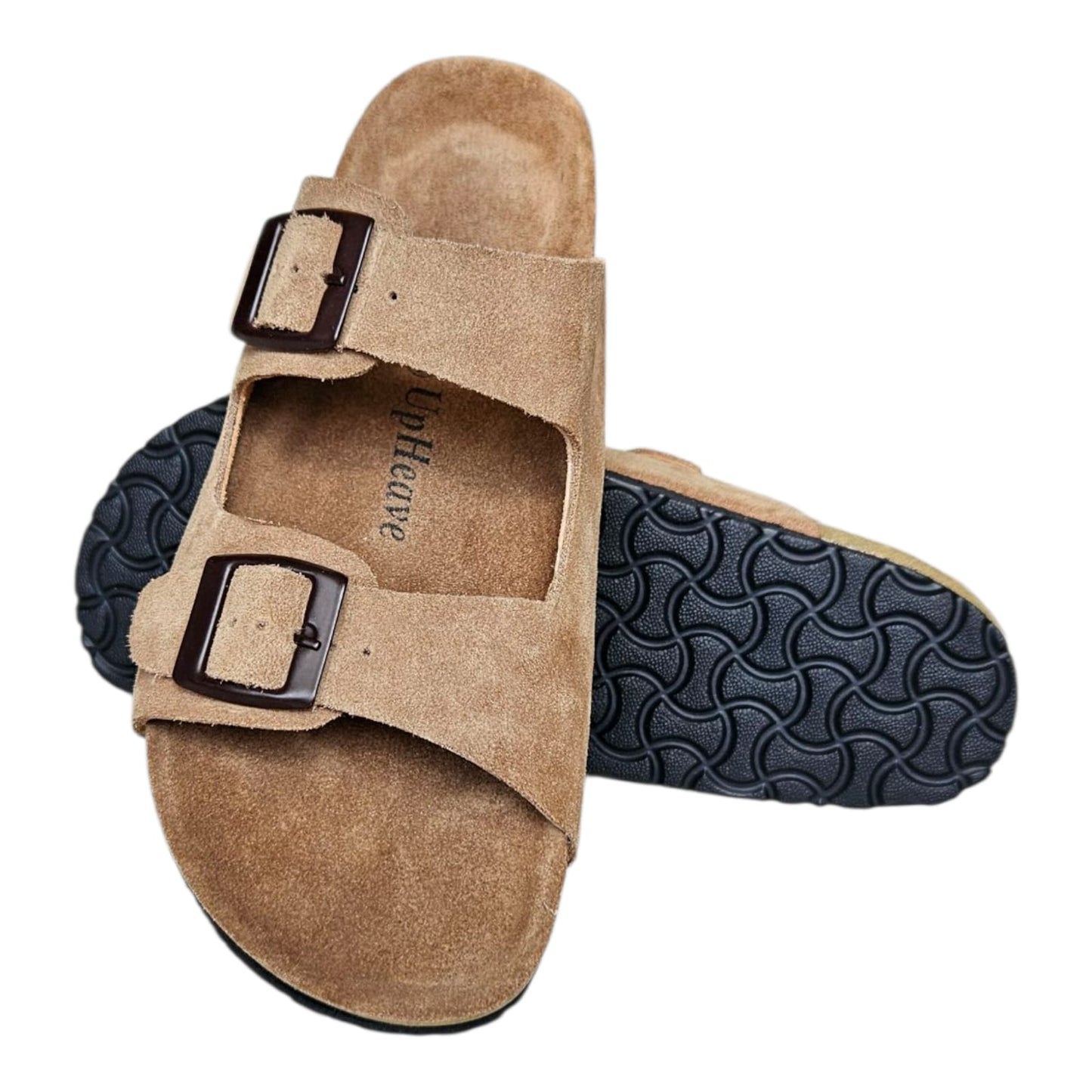 UpHeave Men Suede Leather Slippers - Warm Beige
