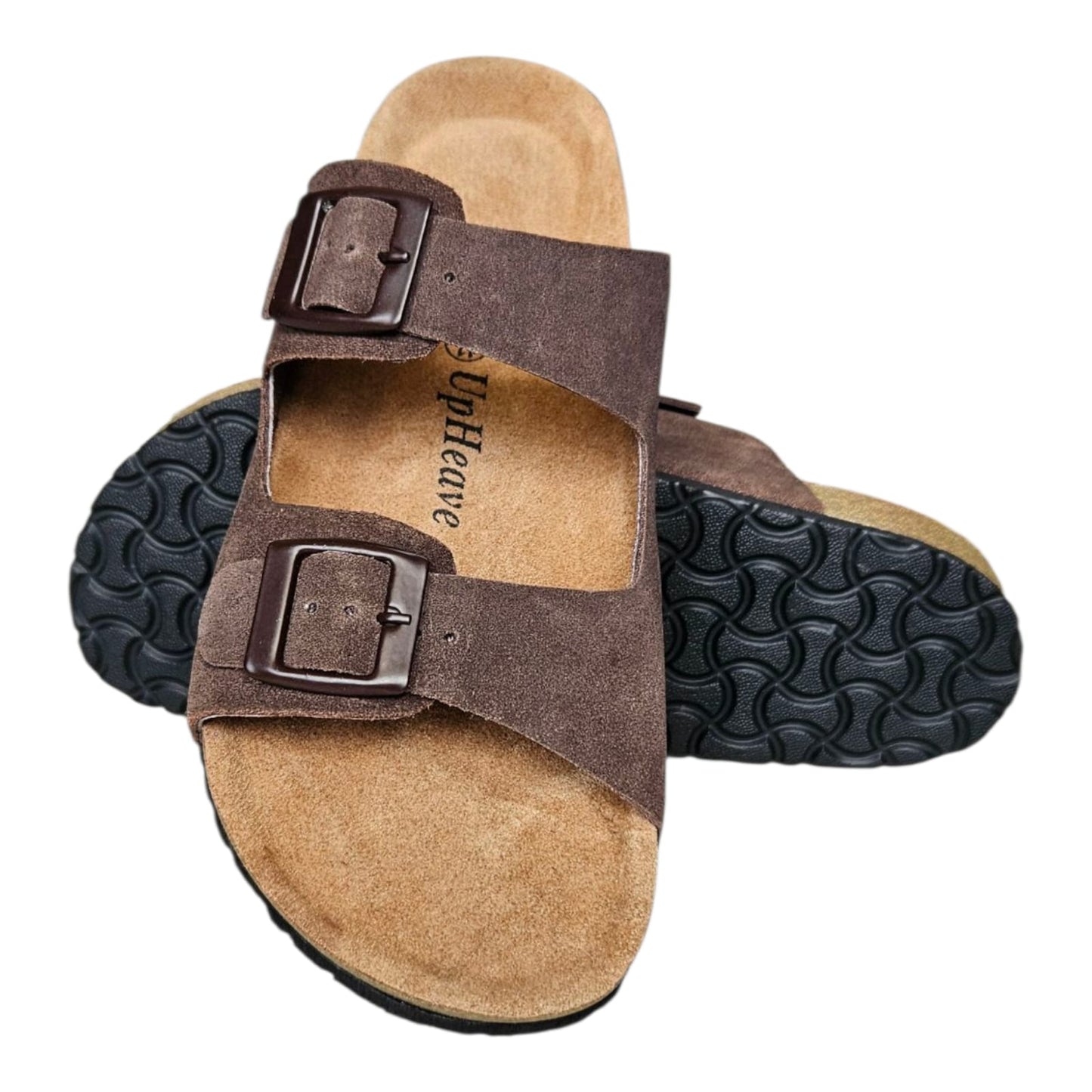 UpHeave Men Suede Leather Slippers - Classic Brown