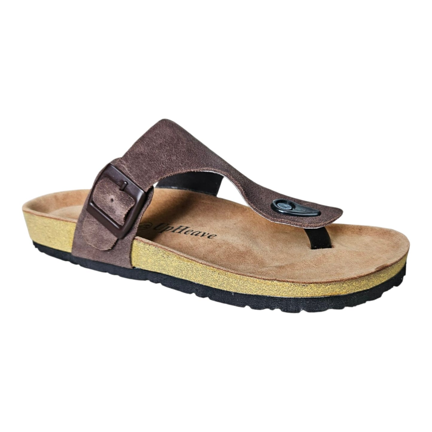 UpHeave Men Suede Leather Slippers/Sandals - Classic Brown