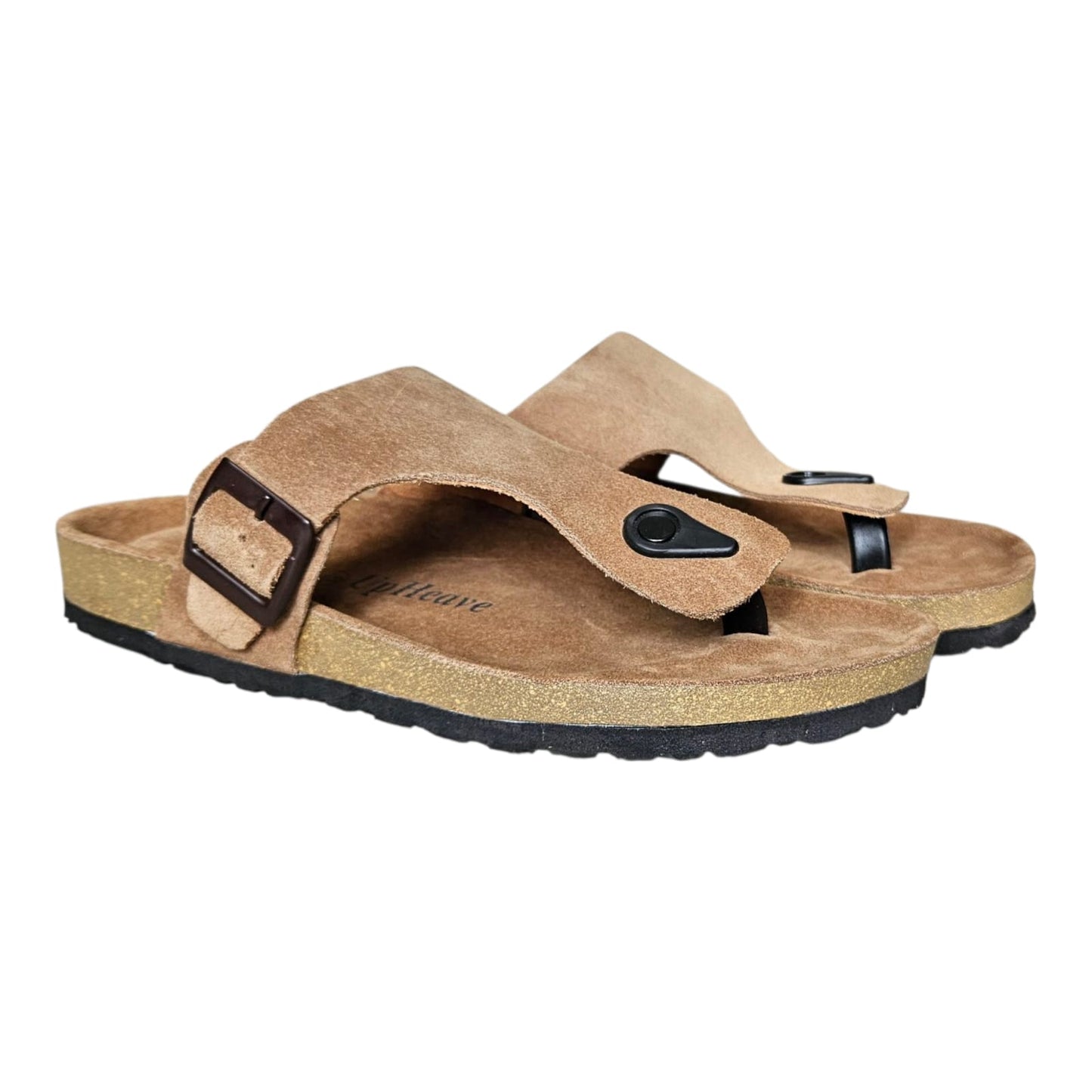 UpHeave Men Suede Leather Slippers/Sandals - Warm Beige