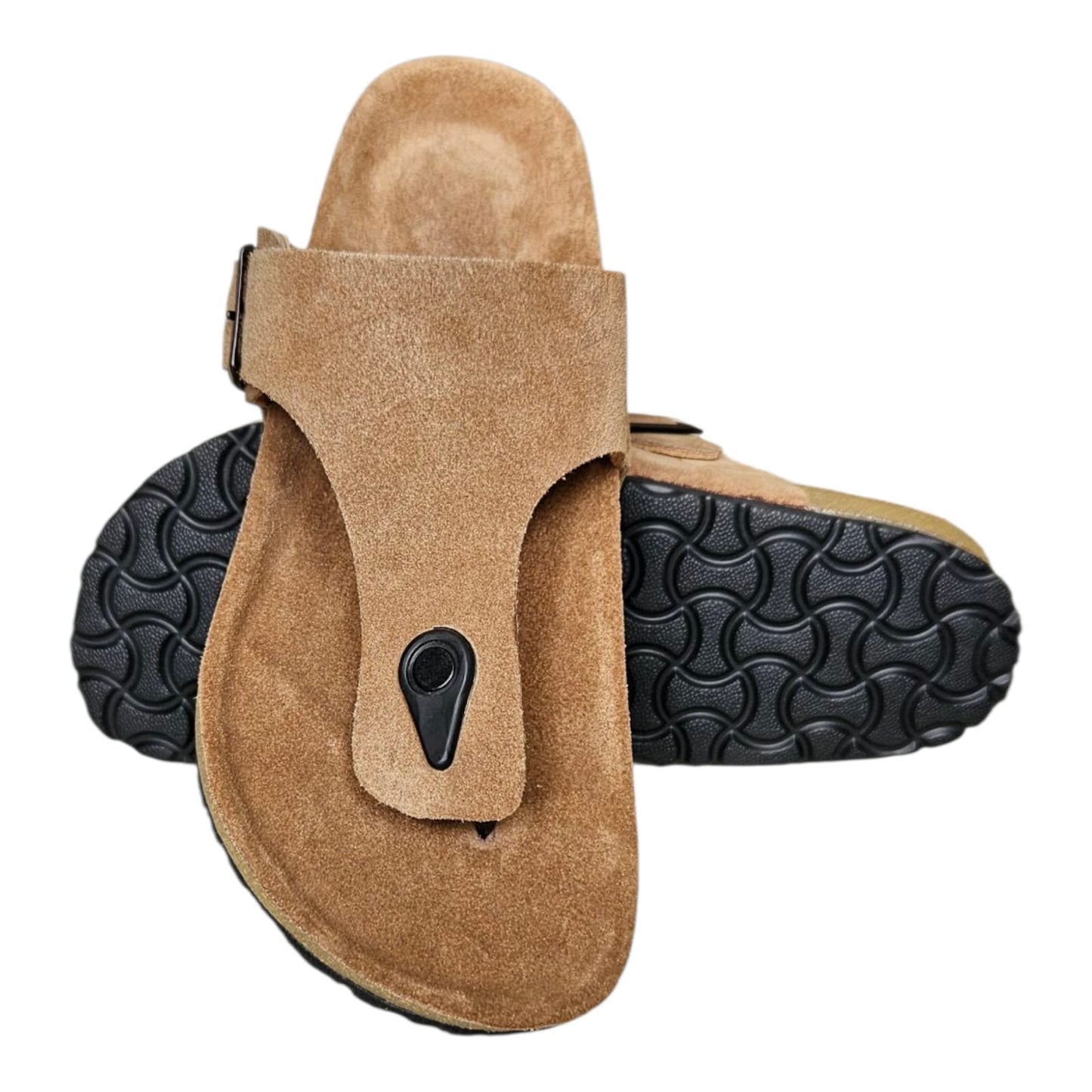 UpHeave Men Suede Leather Slippers/Sandals - Warm Beige