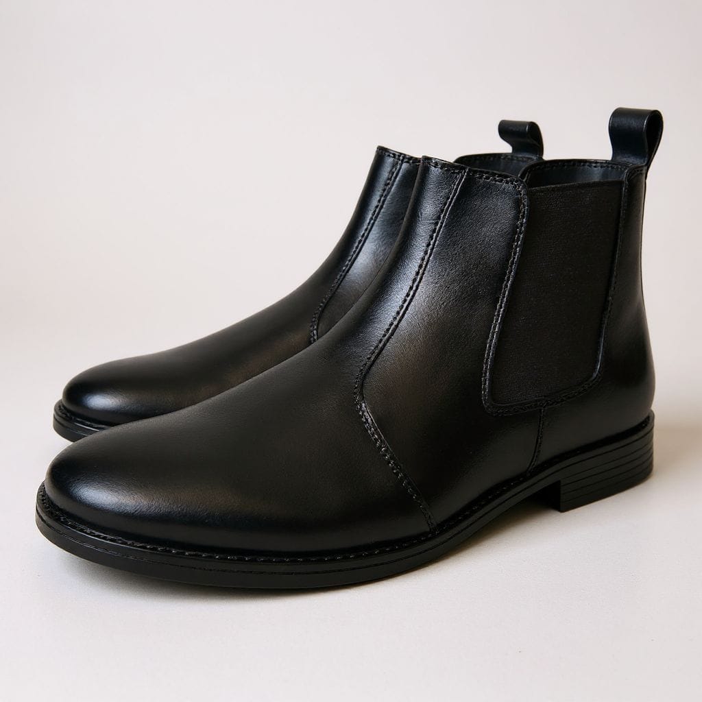 UpHeave Men’s Genuine Leather Chelsea Boots - Classic Black