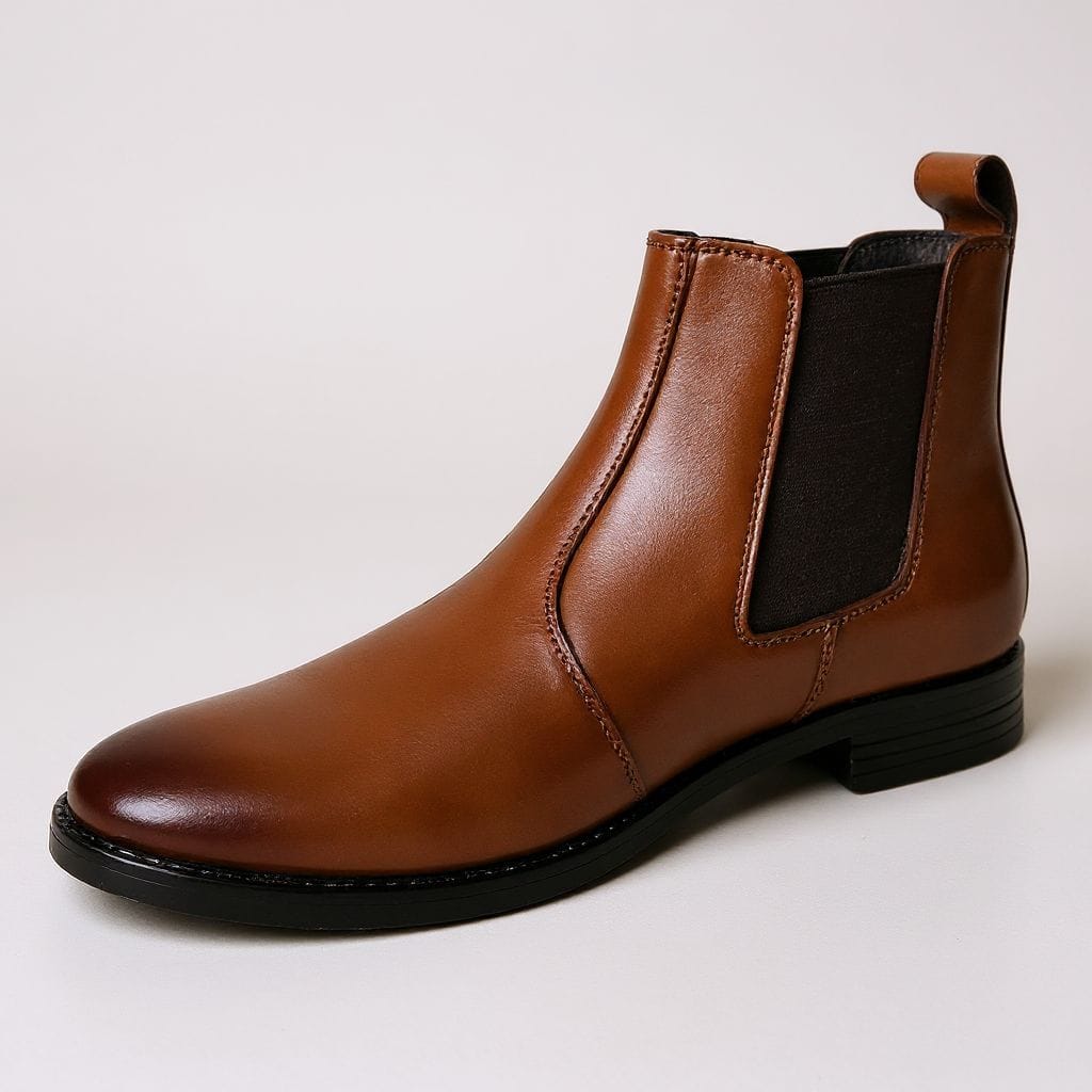 UpHeave Men’s Genuine Leather Chelsea Boots - Classic Tan