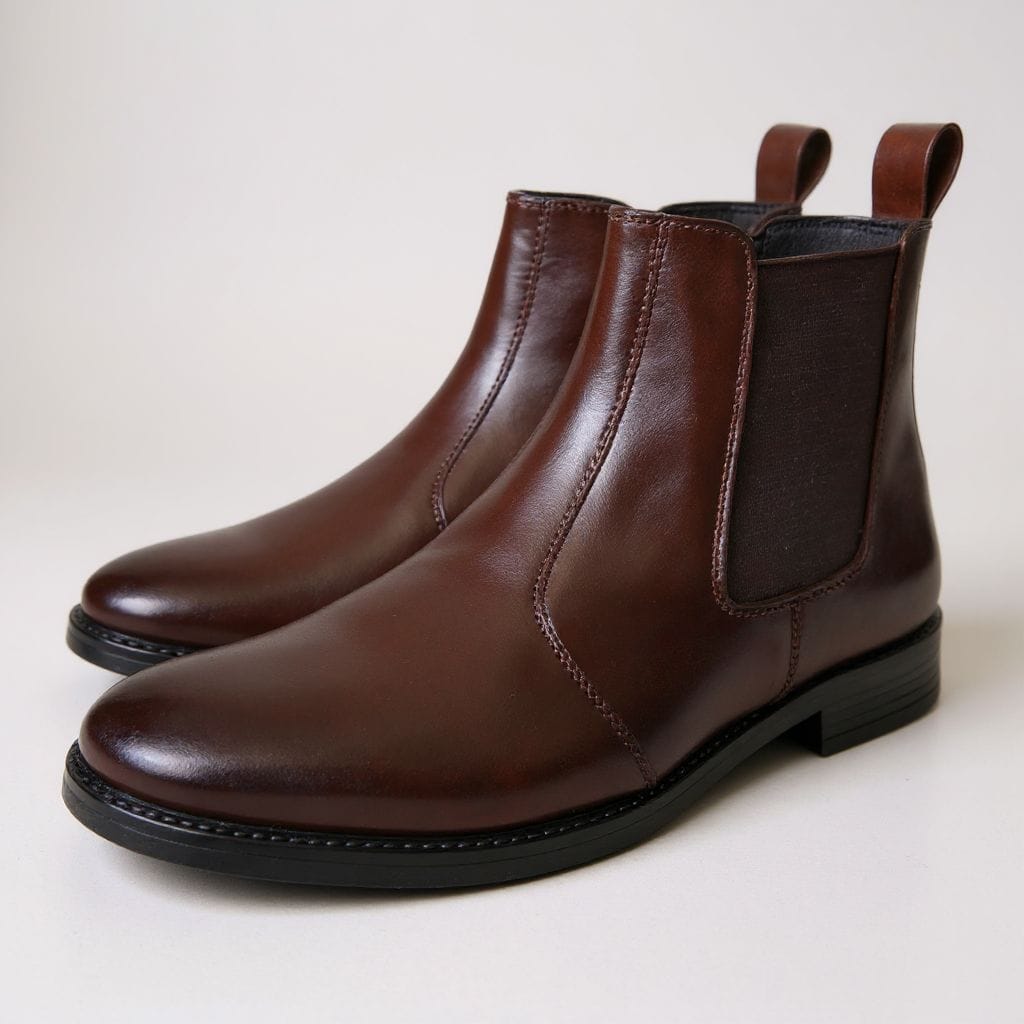 UpHeave Men’s Genuine Leather Chelsea Boots - Classic Brown