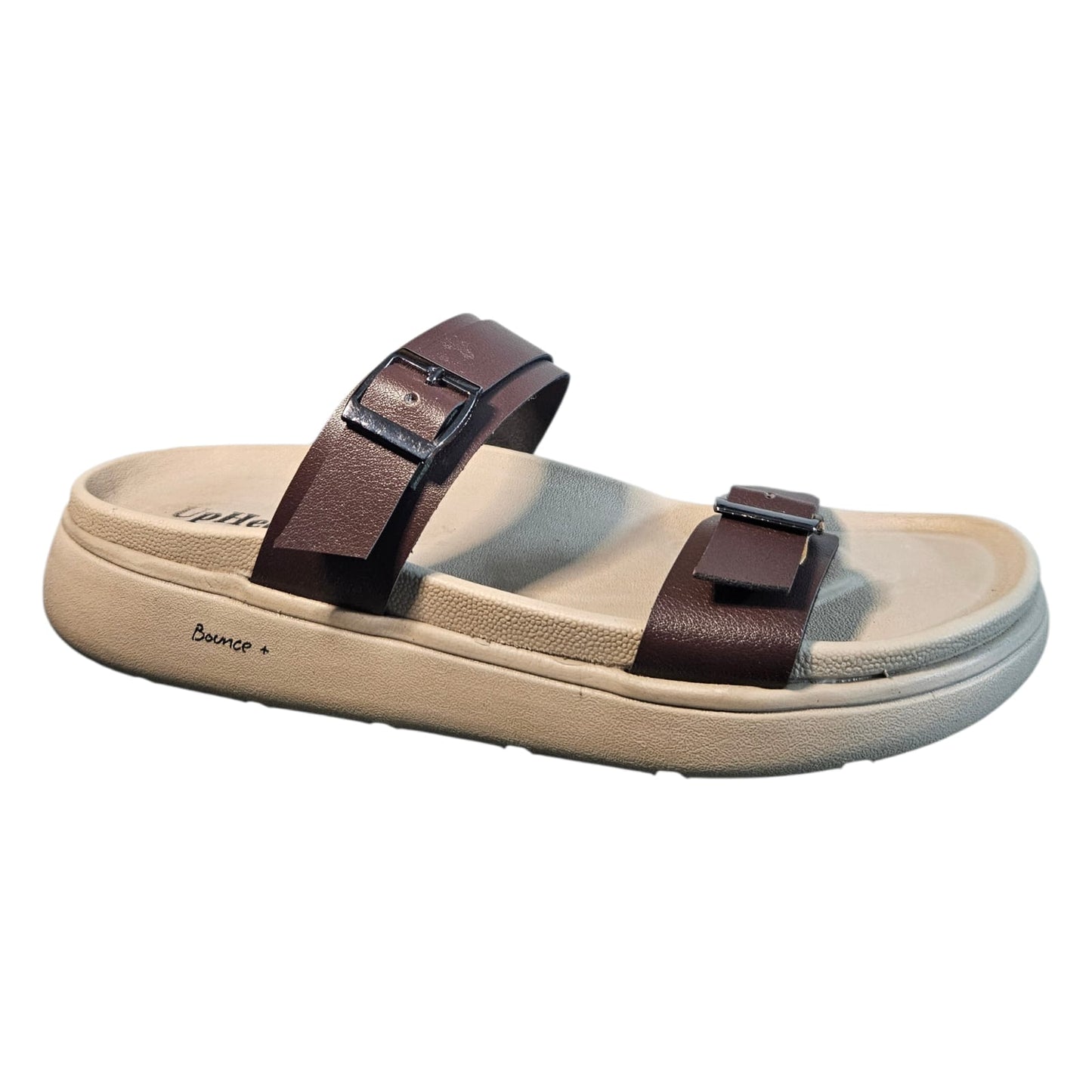 Women’s Vegan Leather Flat Sandals - Brown