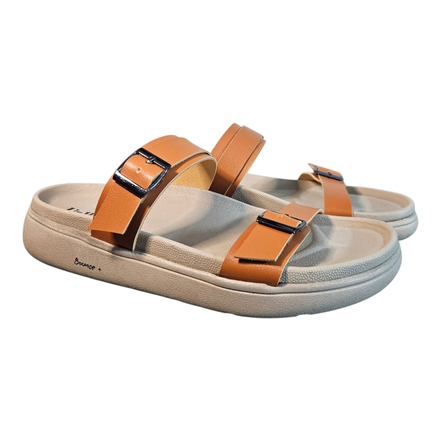 Women’s Vegan Leather Flat Sandals - Tan