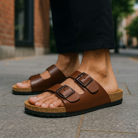 UpHeave Men’s Leather Slippers – Comfort Meets Everyday Style