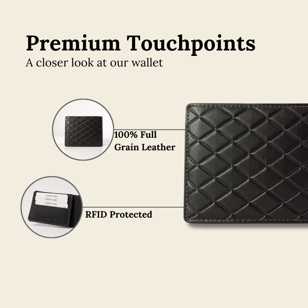 UpHeave Men’s Genuine Full-Grain Leather Wallet - Premium Gift for Men