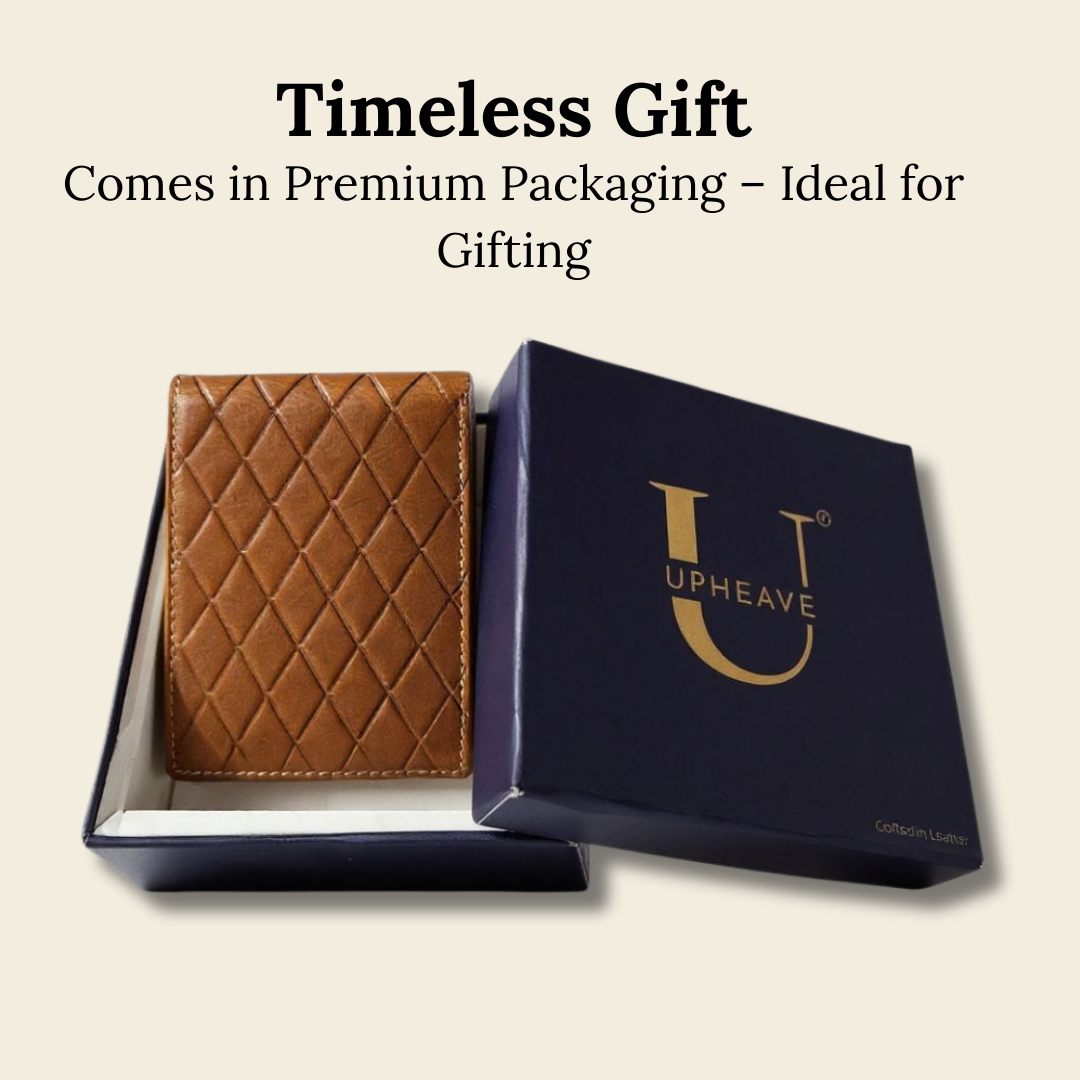 UpHeave Men’s Genuine Full-Grain Leather Wallet - Premium Gift for Men