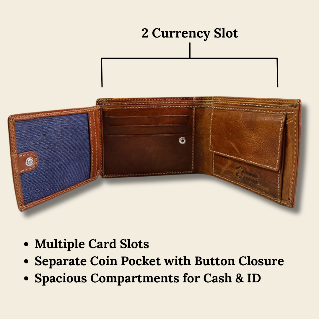 UpHeave Men’s Genuine Full-Grain Leather Wallet - Premium Gift for Men