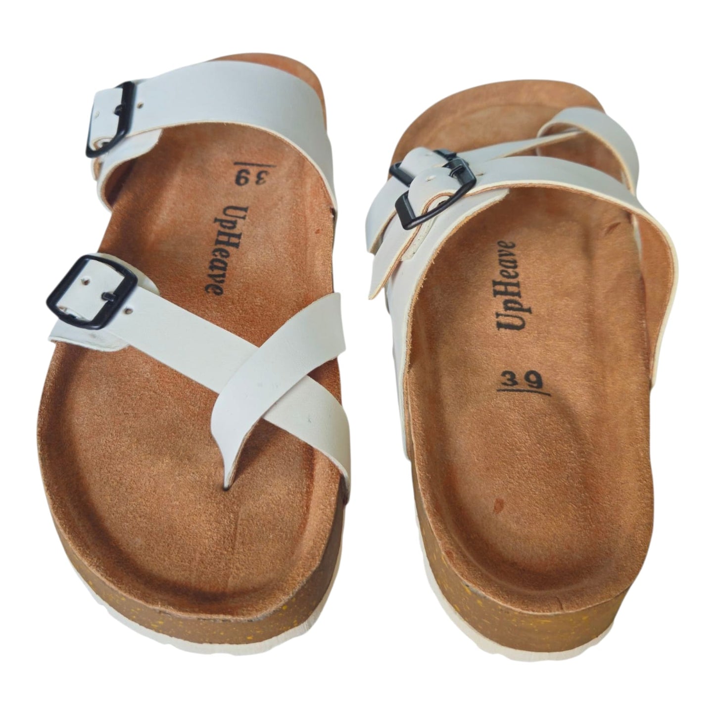 UpHeave Women’s Genuine Leather Slippers - Fresh White