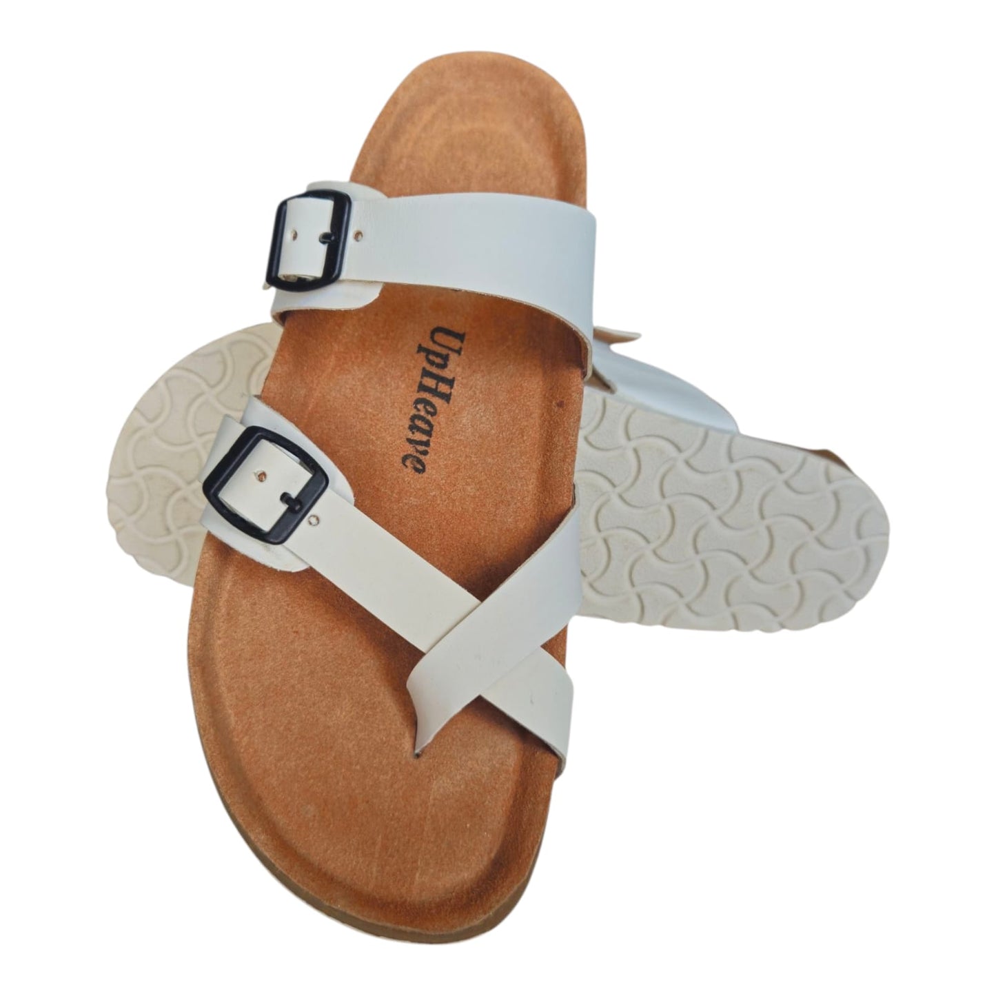 UpHeave Women’s Genuine Leather Slippers - Fresh White