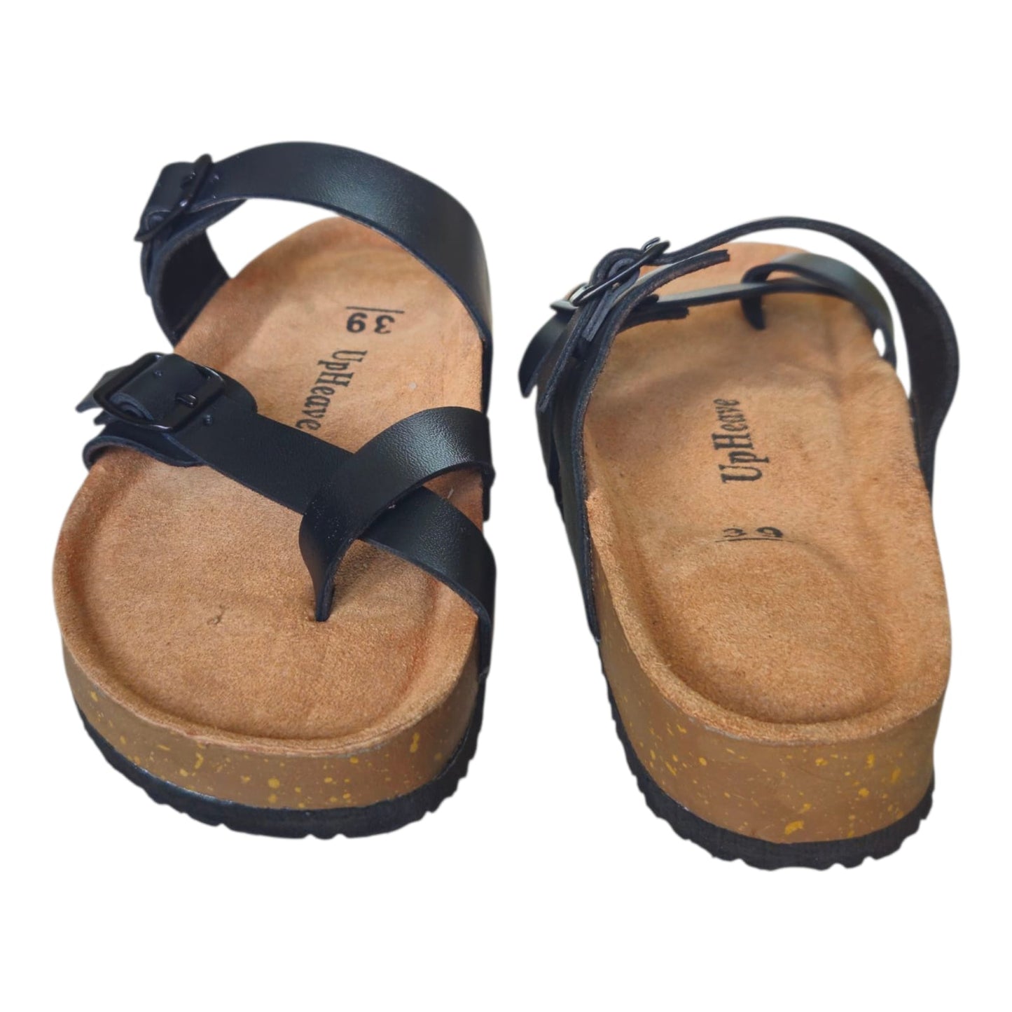 UpHeave Women’s Genuine Leather Slippers - Jet Black