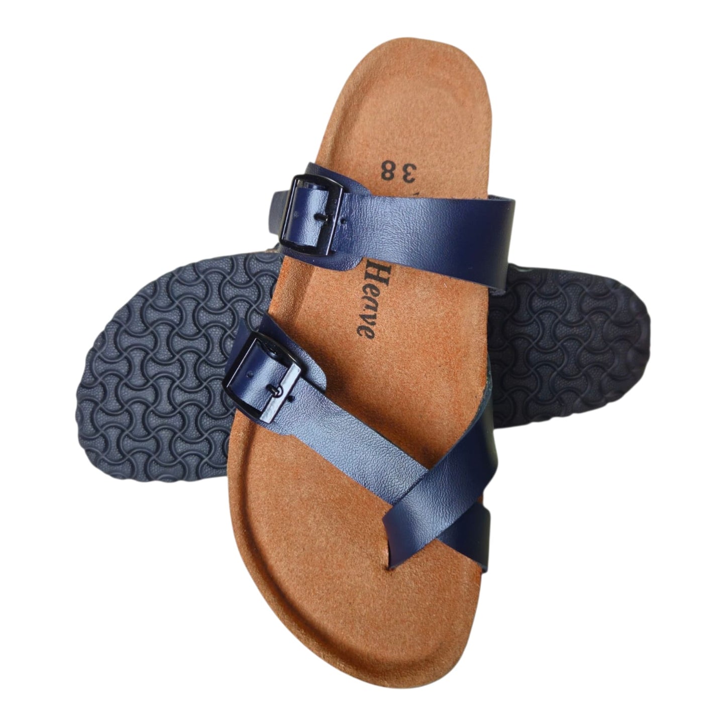 UpHeave Women’s Genuine Leather Slippers - Midnight Navy