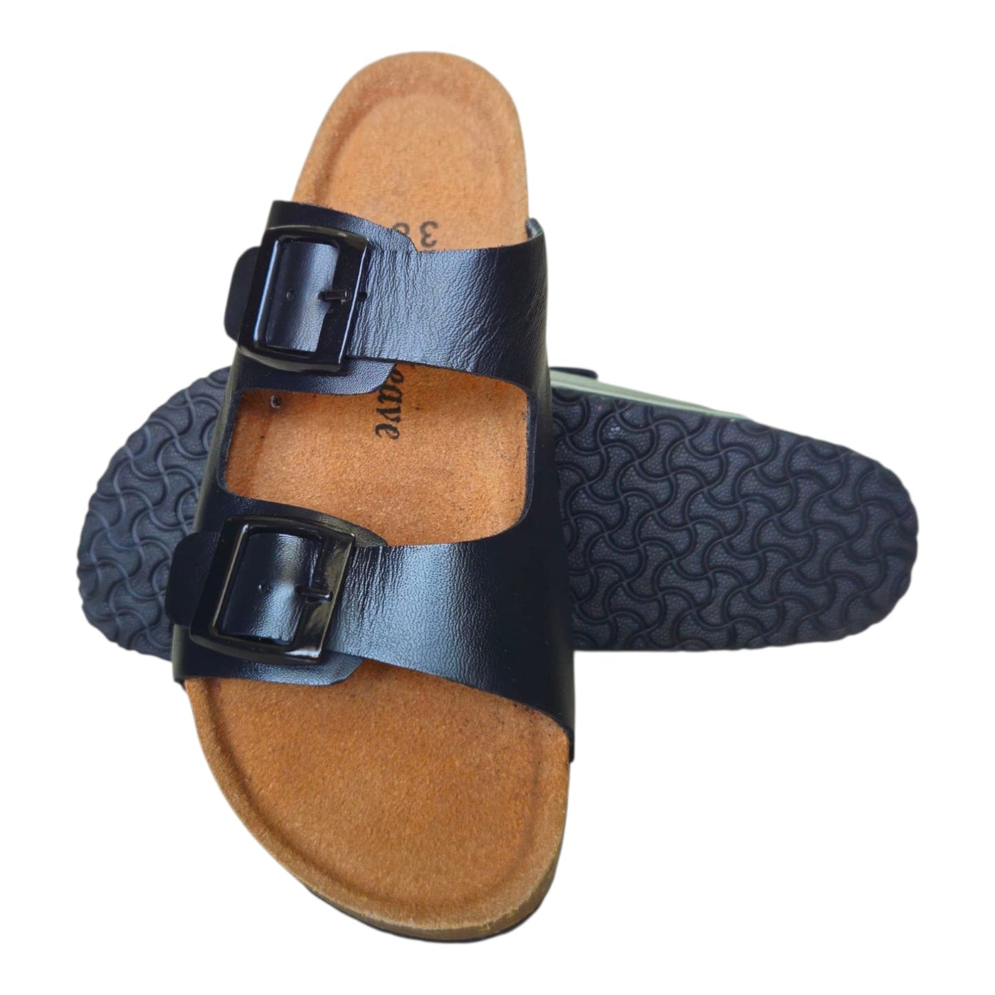 UpHeave Women’s Genuine Leather Slippers - Jet Black