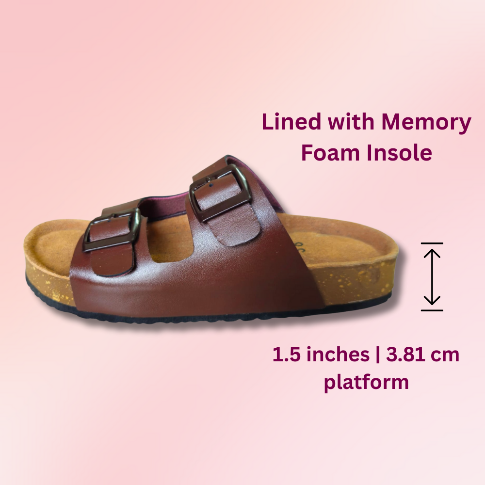 UpHeave Women’s Genuine Leather Slippers - Classic Brown