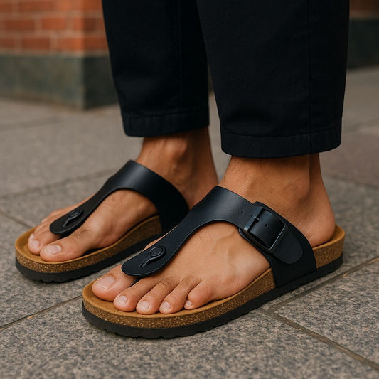 UpHeave Men’s Leather Slippers – Comfort Meets Everyday Style