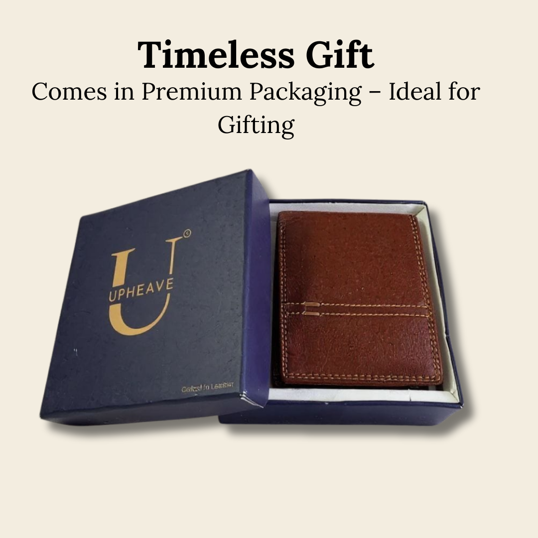 UpHeave Men’s Genuine Full-Grain Leather Wallet - Gift for Men
