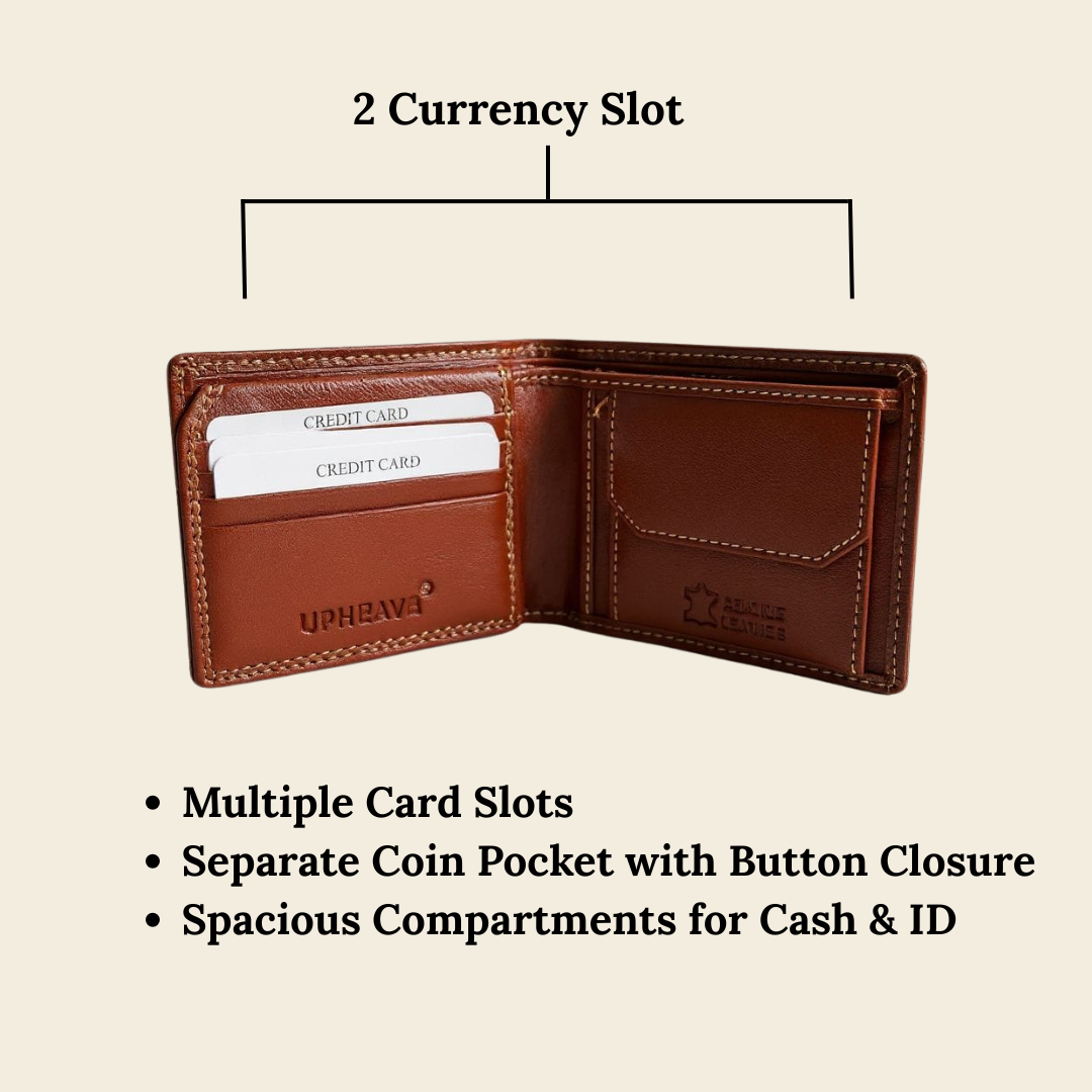 UpHeave Men’s Genuine Full-Grain Leather Wallet - Gift for Men