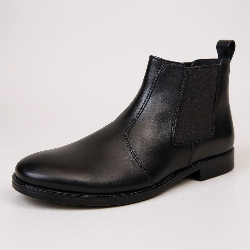 UpHeave Men’s Genuine Leather Chelsea Boots - Classic Black