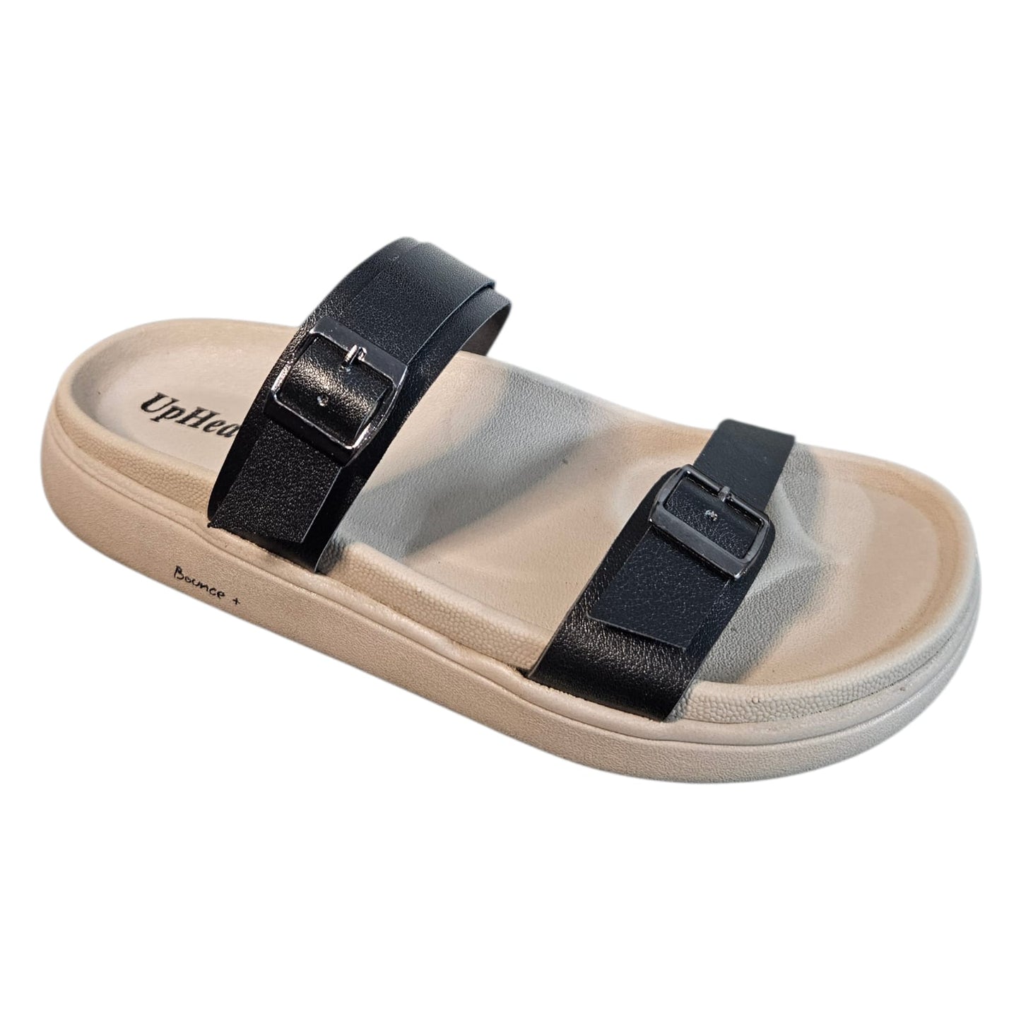 Women’s Vegan Leather Flat Sandals - Black