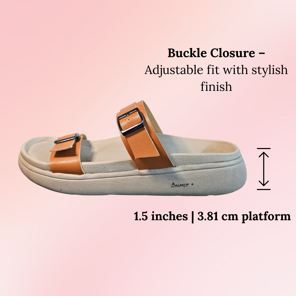 Women’s Vegan Leather Flat Sandals - Tan