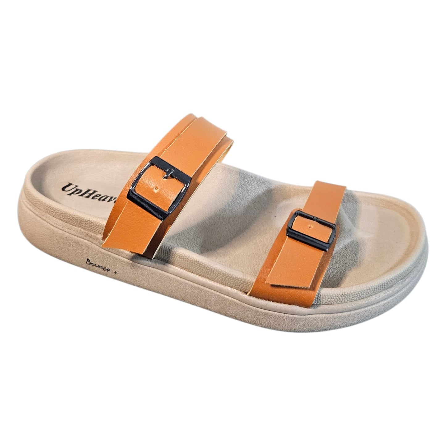 Women’s Vegan Leather Flat Sandals - Tan