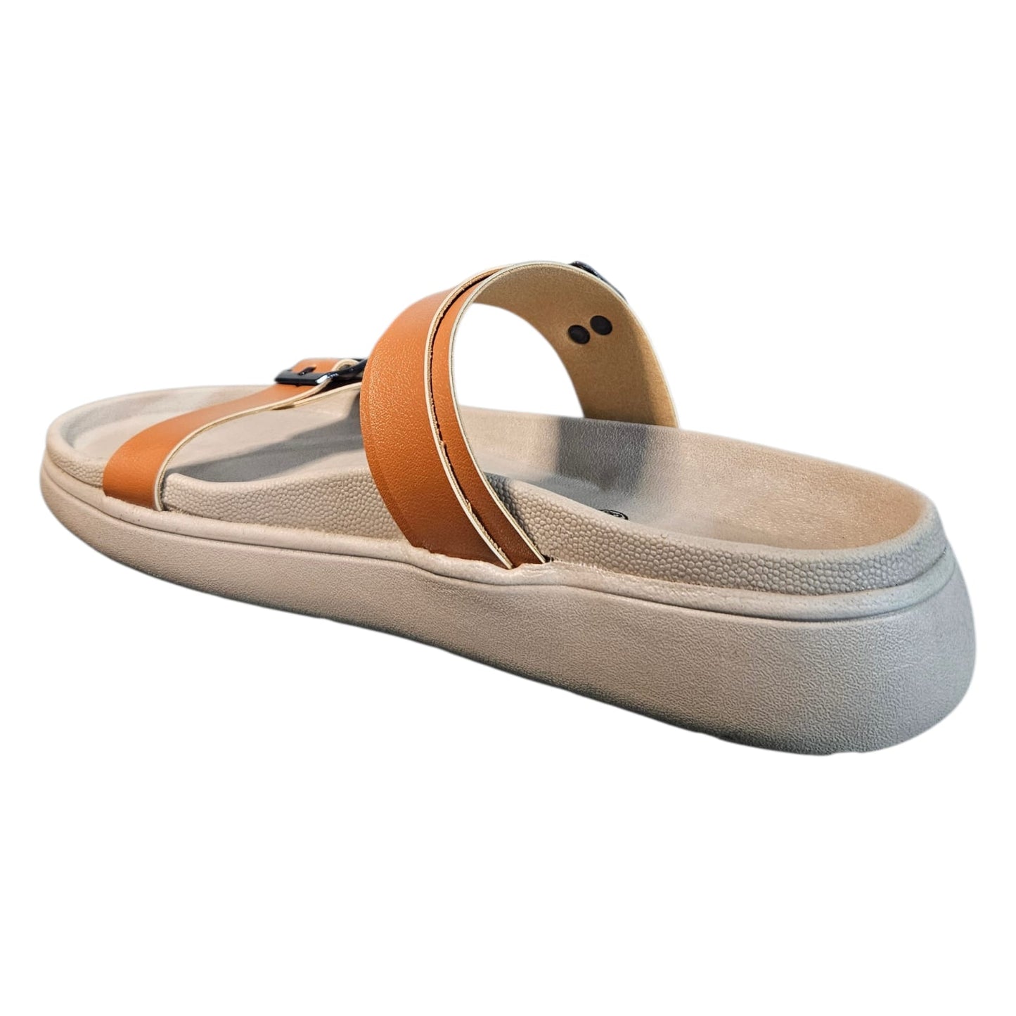 Women’s Vegan Leather Flat Sandals - Tan