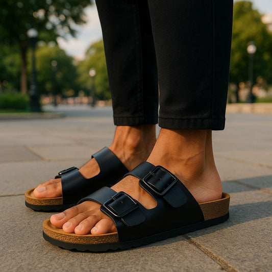 UpHeave Men’s Leather Slippers – Comfort Meets Everyday Style