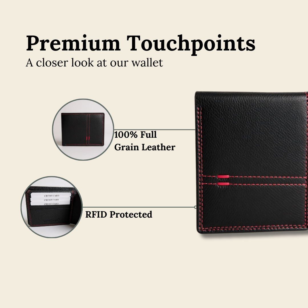 UpHeave Men’s Genuine Full-Grain Leather Wallet - Gift for Men