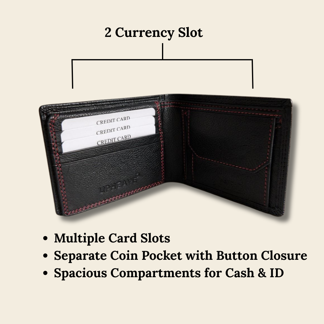 UpHeave Men’s Genuine Full-Grain Leather Wallet - Gift for Men