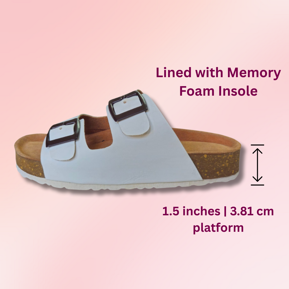 UpHeave Women’s Genuine Leather Slippers - Fresh White
