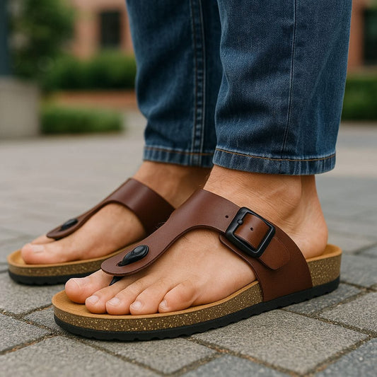UpHeave Men’s Leather Slippers – Comfort Meets Everyday Style