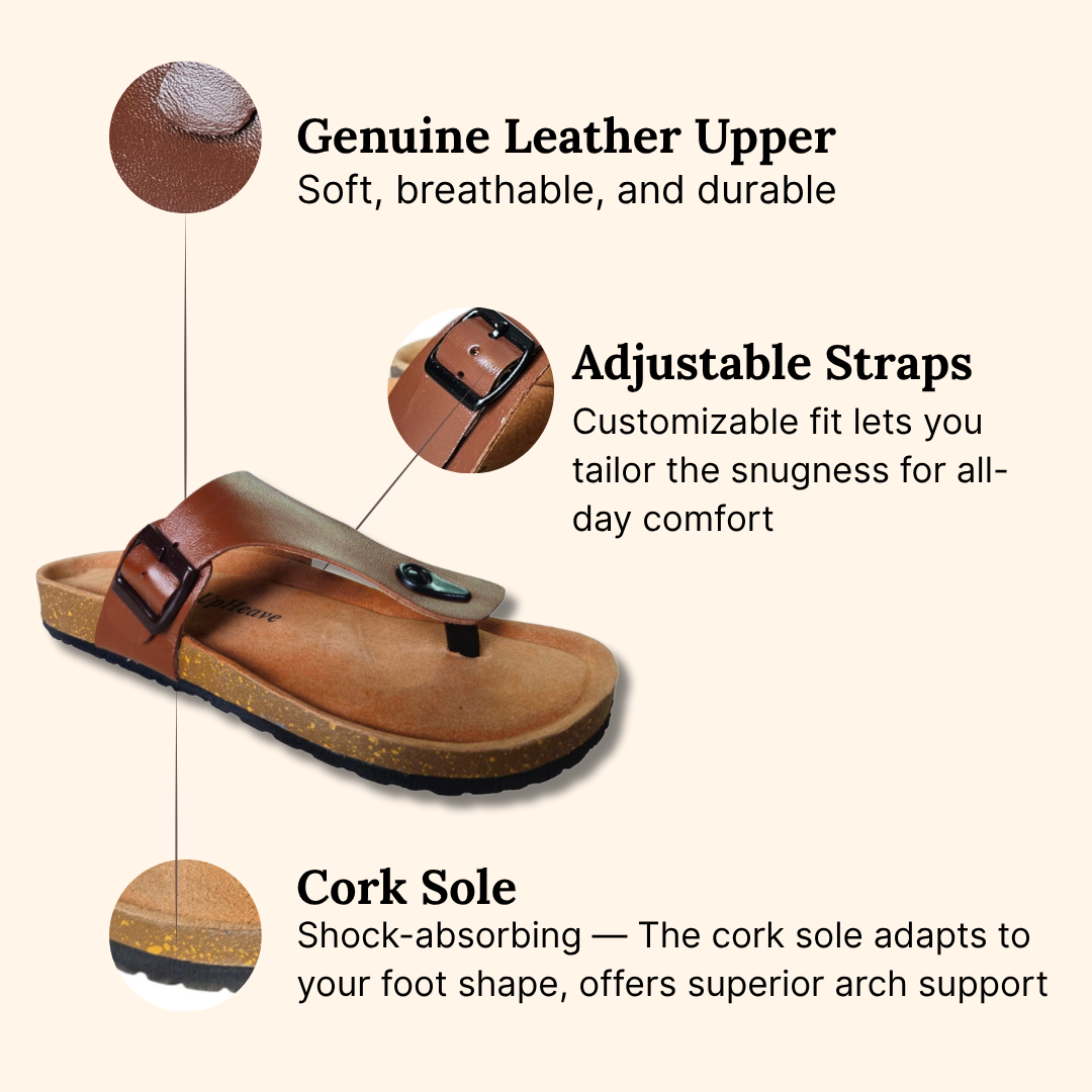 UpHeave Men’s Leather Slippers – Comfort Meets Everyday Style